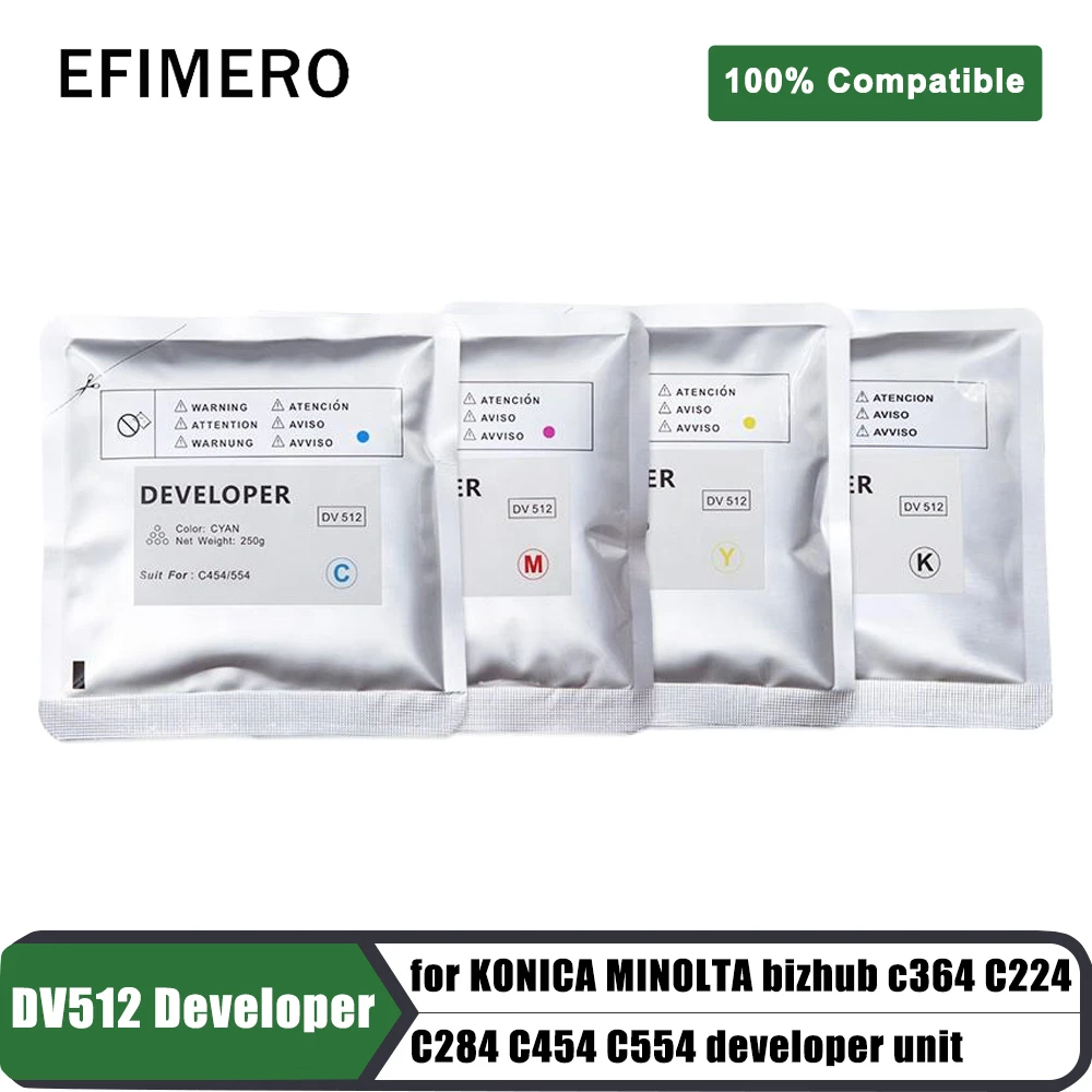 

Original DV512 Developer for Konica Minolta BH C284 C224 C281 C454 C364 C554 C221s Printer Copier Spare Parts 210g/bag CYKM