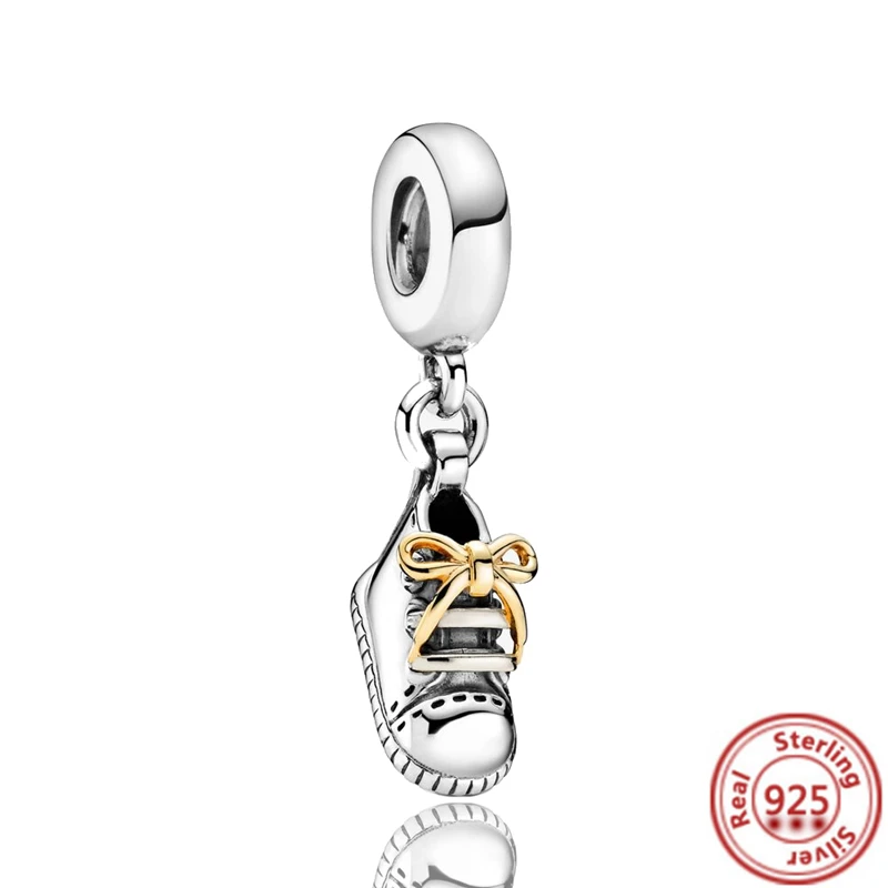 2024 Fit Original Pandora Bracelet DIY Women Jewelry New 925 Sterling Silver Bead Golden Heart-Shaped Lock Birthday Candle Charm