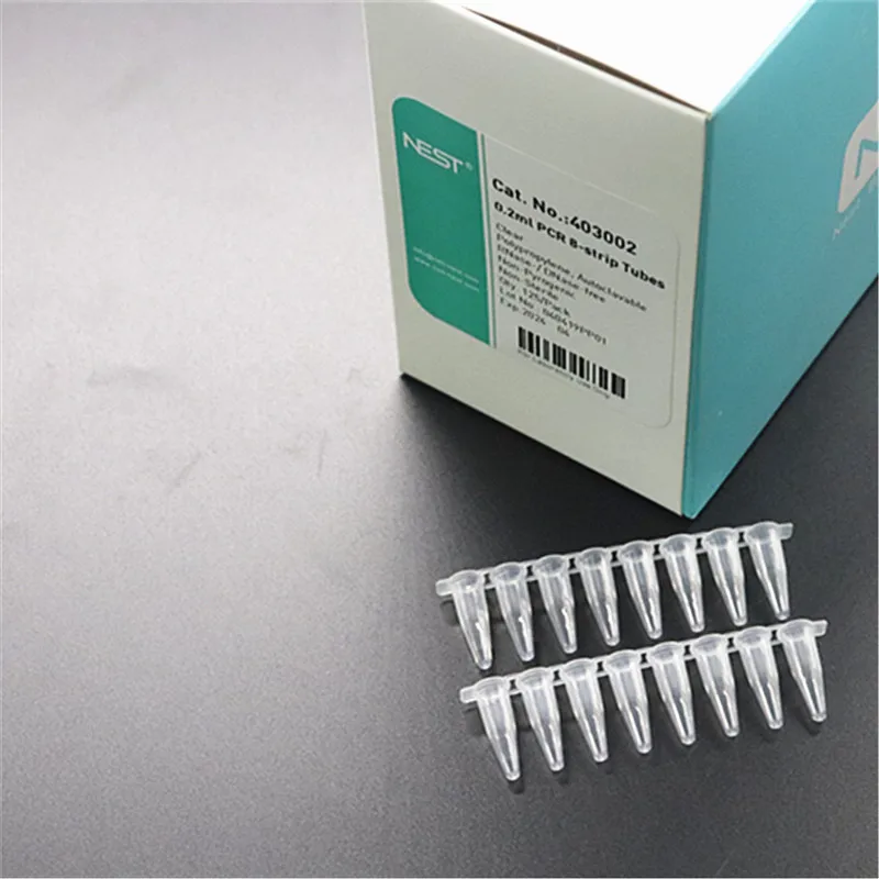 Nest Biotechnology 403002 0.2ml Pcr 8 Strips Tube Lab Fluorescence Quantitative PCR Tube Strip 125pcs