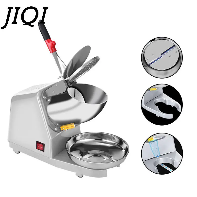 110V/220V Commercial Electric Ice Crusher 85KG/H Automatic drainage Anti-rust Smoothie Ice cube Fast Crusher Insulation Protect