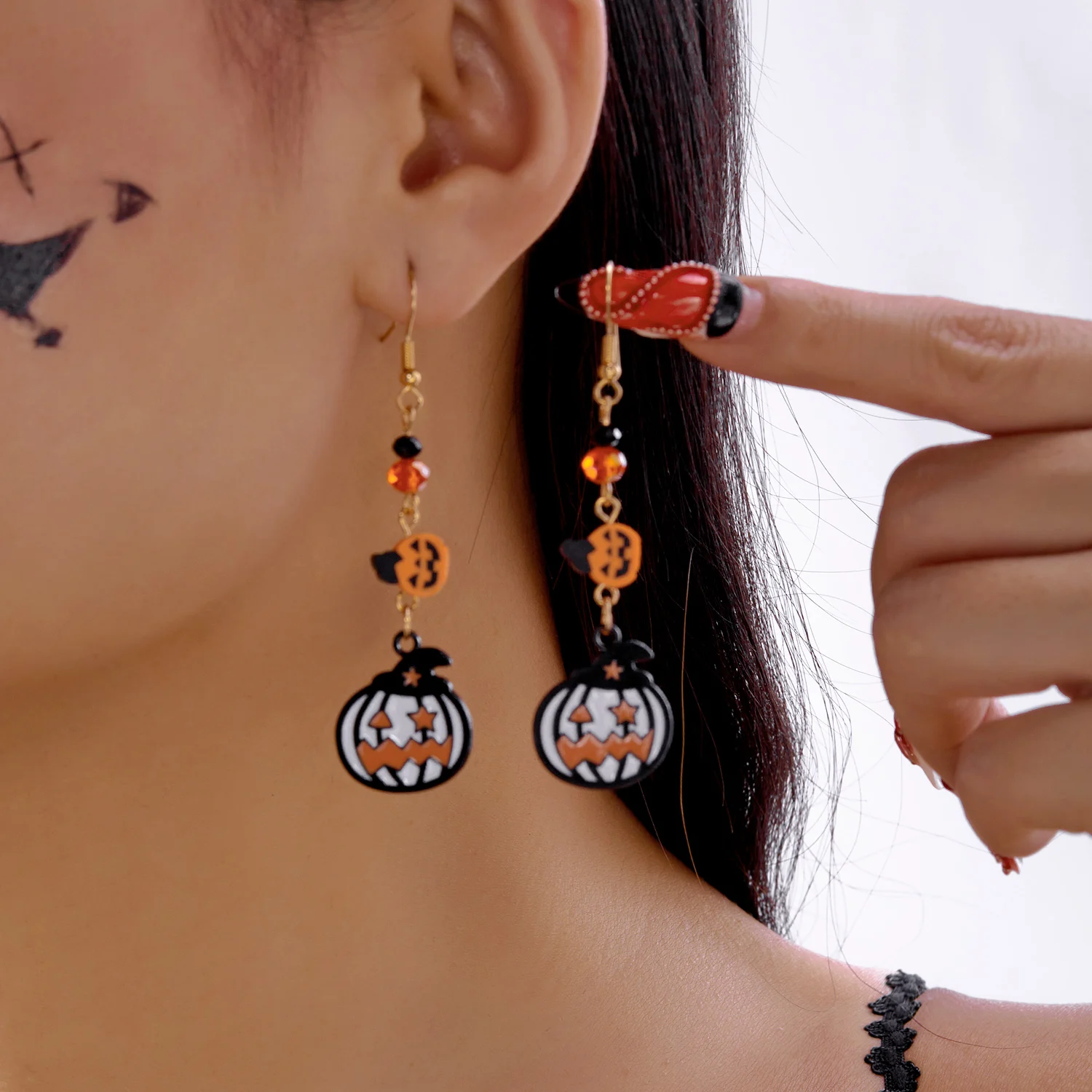 Acrylic Halloween Earrings For Women - Bat, Cat, Witch, Ghost Dangle Earrings - Hypoallergenic Stainless Steel