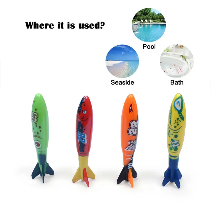 Retail Package 2018 New Summer Torpedo Rocket Throwing Toy Funny Swimming Pool Diving Game Toys Children Underwater Dive Toy #CS 5 Retail Package 2018 New Summer Torpedo Rocket Throwing Toy Funny Swimming Pool Diving Game Toys Children Underwater Dive Toy #CS 5