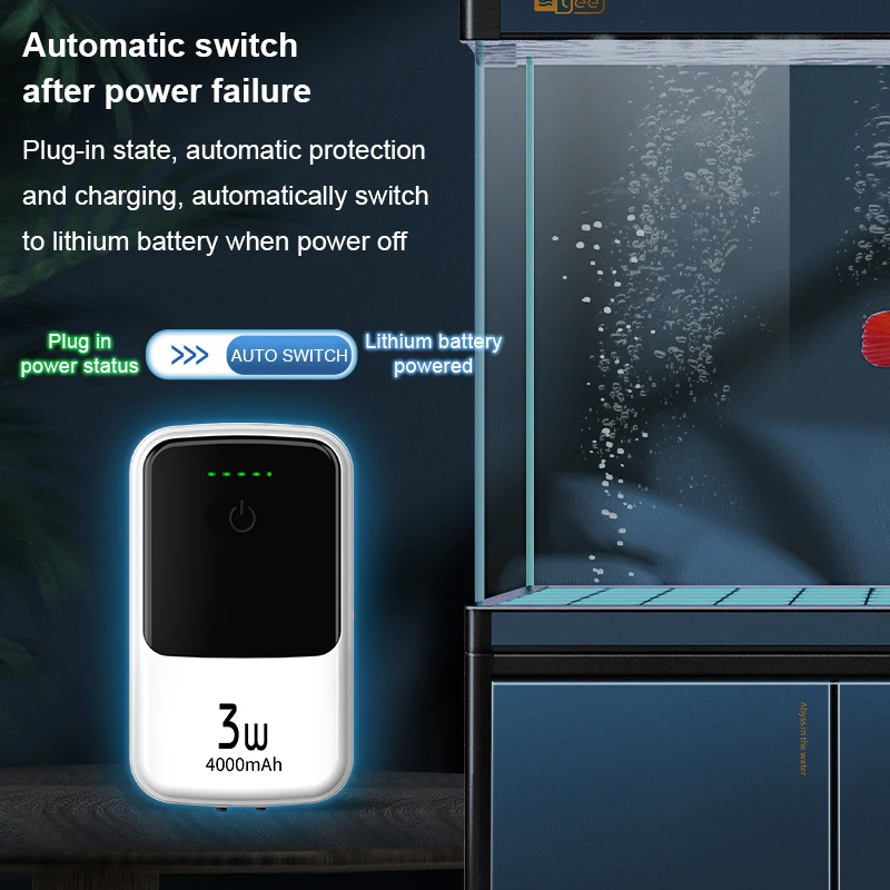 Ultra-quiet Aquarium USB Charging  Oxygen Pump Air Compressor Fish Tank Oxygen Pump Single Double Outlet with Check Valve 5