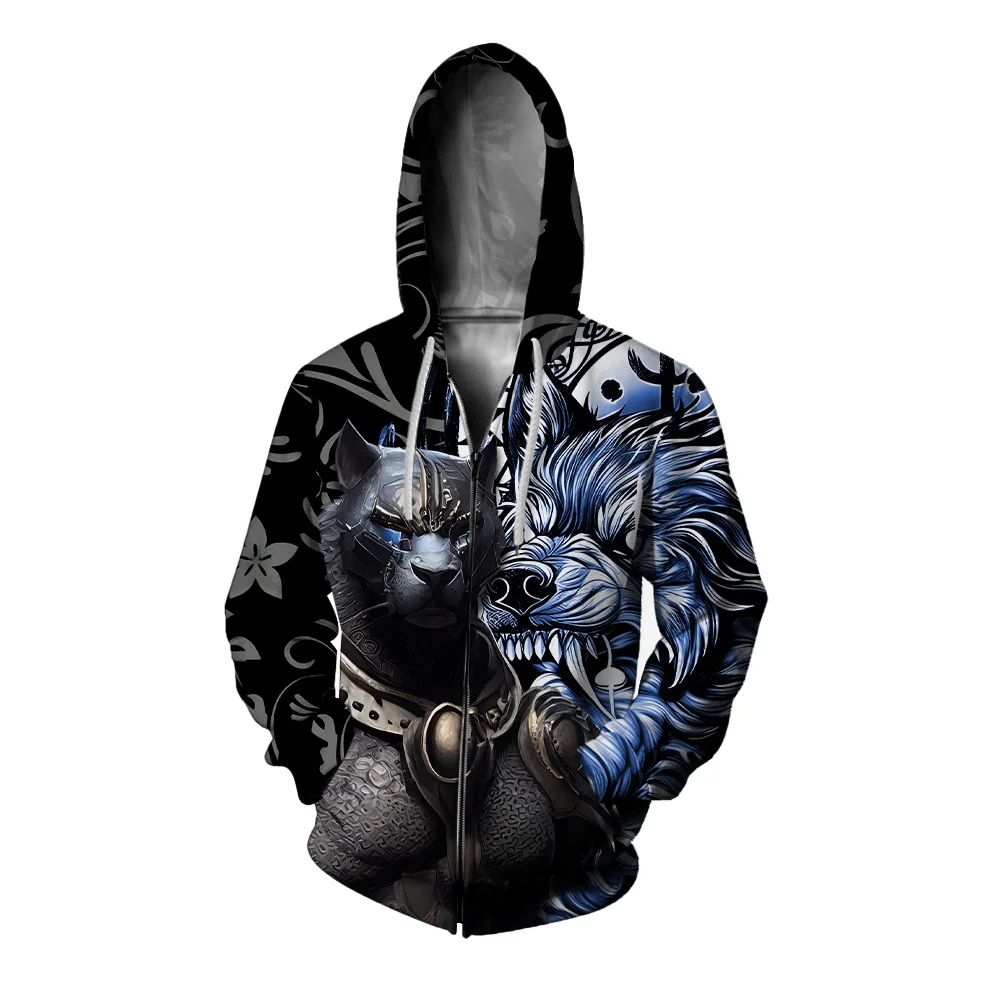 thumbnail image 1 of Marcas de ropa para hombre de lobo Sudaderas asequibles con capucha y cremallera de animales de conejo para hombre Sudaderas con capucha con cremallera duraderas para invierno y otoño, 1 of 5