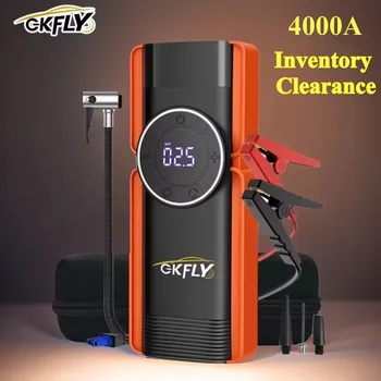 Compressore d'aria per pompa di avviamento per auto 4 in 1 4000A Dispositivo di avviamento Booster 59.2Wh Power Bank 12V Gonfiatore digitale per pneumatici 150PSI