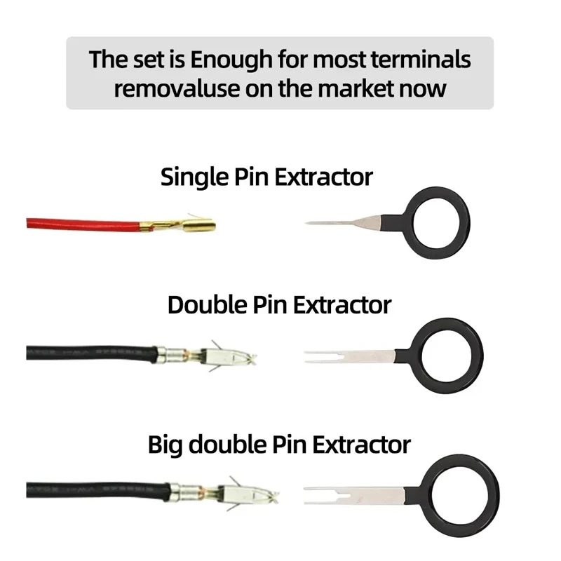 Car Terminal Extractor 18Pcs Car Terminal Removal Metal Repair Tool Automotive Universal Wire Pin Extractor Sets