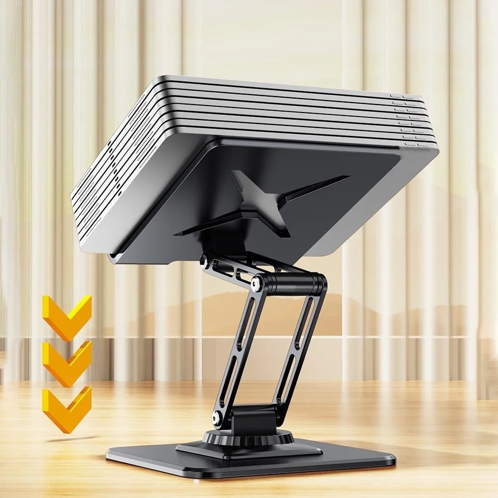 Rotatable Foldable Adjustable Tablet and Phone Stand with Anti-Slip Metal Frame