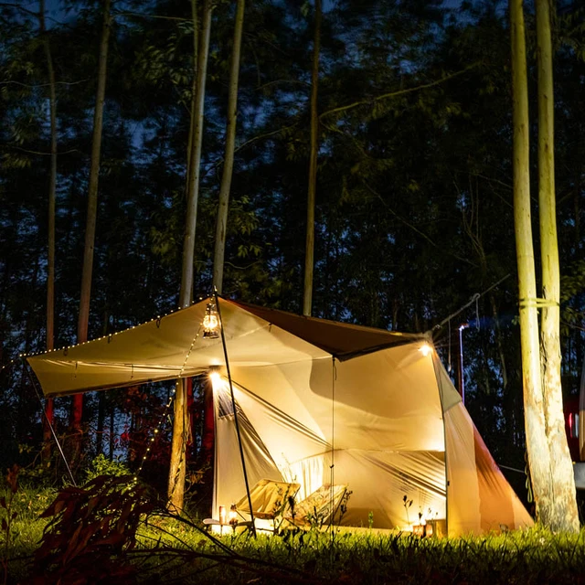 One Tiger Wilderness Cabin hammock heat tent outdoor living room tent  rainproof ventilation multi-person camping chimney tent - AliExpress