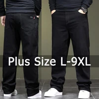 Man Black Jeans Big Size Denim Fabric Pants for Fat People 45-150kg Hombre Wide Leg Jeans Pantalon Homme 1