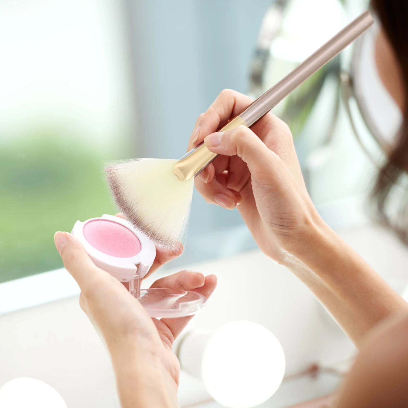 3pcs Makeup Brushes Kit Fan Shaped Brush Highlight Blush Powder Cosmetics Brushes Facial Tools Beauty Accessories Professional