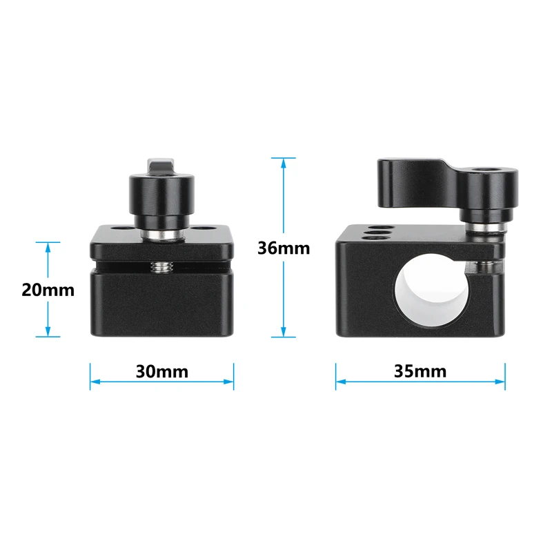 Single15mm Rod Clamp with 1/4"-20 Mounting Threads For 15mm Support Rod System L