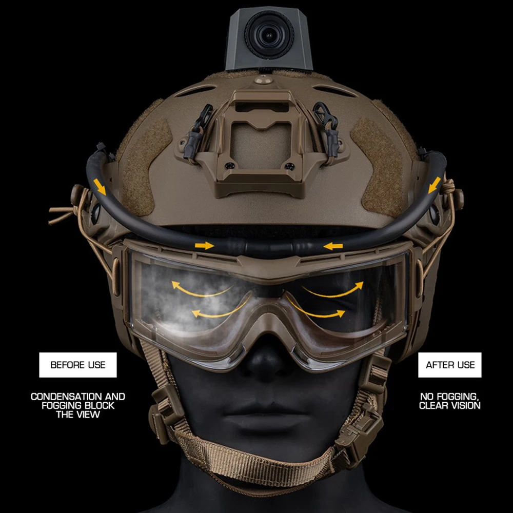 Tactical Goggles Defogger Outdoor Hunting Shooting CS Airsoft Games AntiFog Unit Adjustable Wind Speed Defogging Fan Kit tactical goggles airsoft goggles defogger