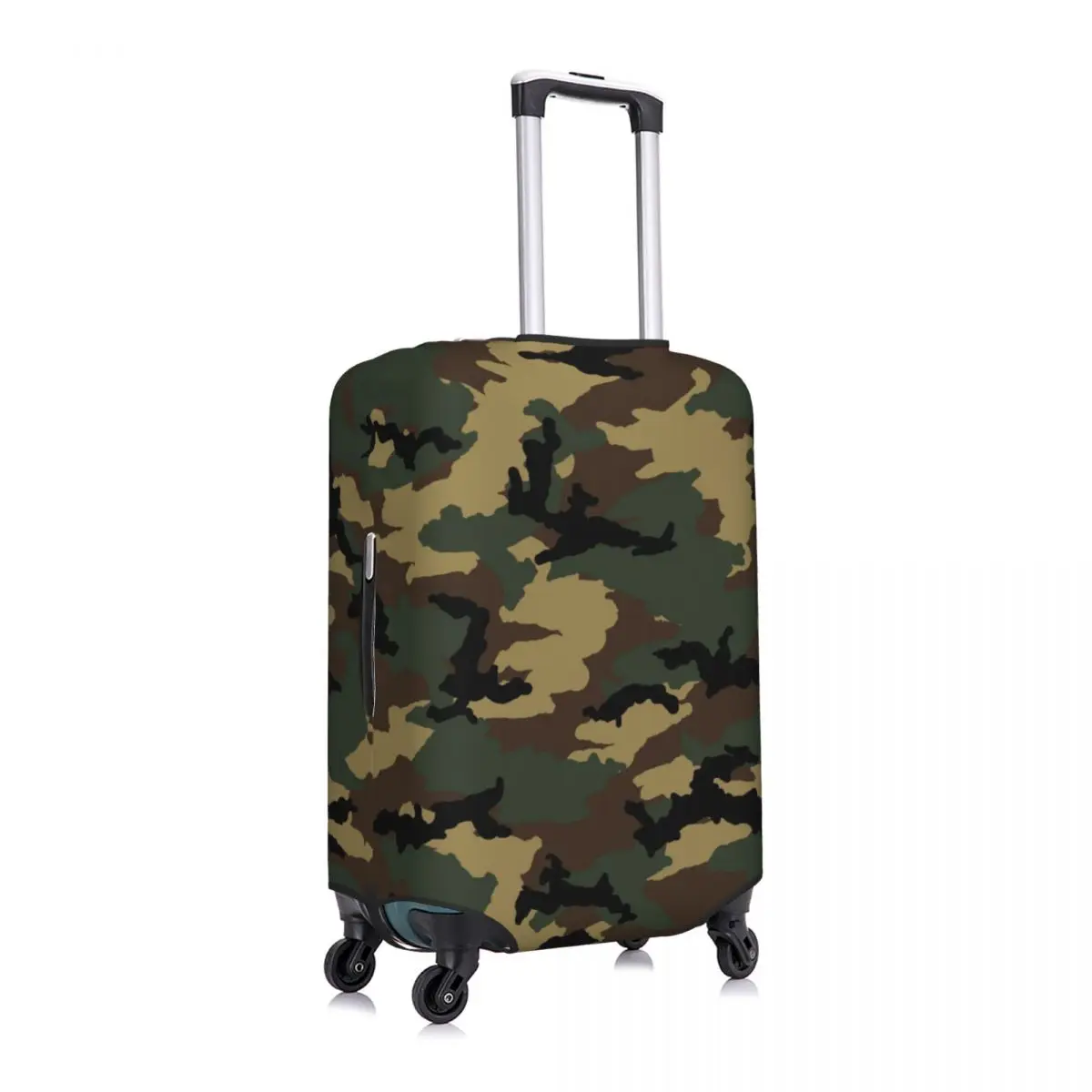 Custom Fashion Original Woodland Camo Luggage Cover Protector Washable Military Army Camouflage Travel Suitcase Covers 2