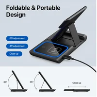 15W fast charging 3-in-1 foldable wireless charger bracket - Image 5