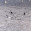 Mini glasses half frame 6cm 4cm bjd doll handle clay bottom frame doll rose gold black silver 4.7cm 6