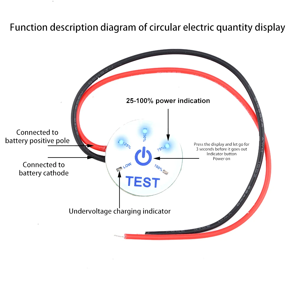 Mini Battery Capacity Indicator Power Level Display 1S 2S 3S 4S 5S 6S Li-ion 12V Lead Acid with Reverse Connection Protection