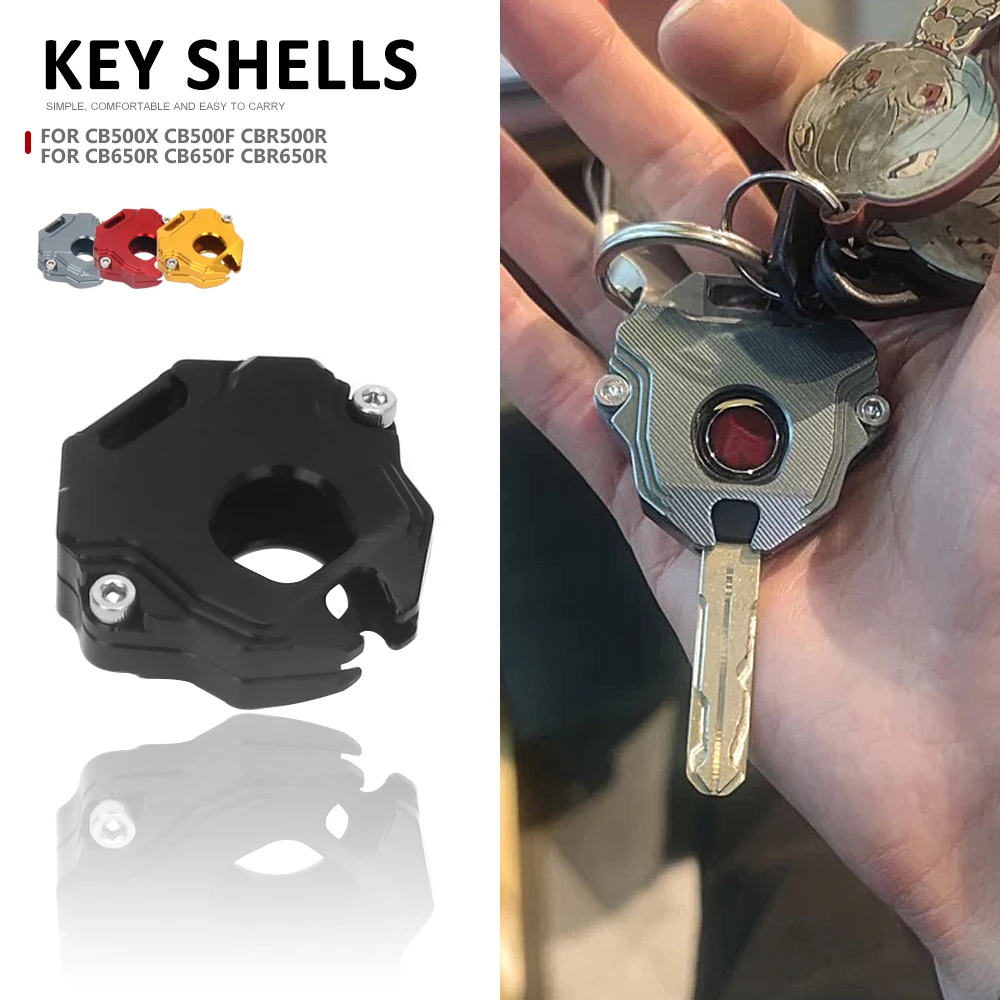 

Motorcycle CNC Key Cover Case Shell Keys Protection Keychain Key Case For Honda CB500X CB500F CBR500R CB650R CB650F CBR650R