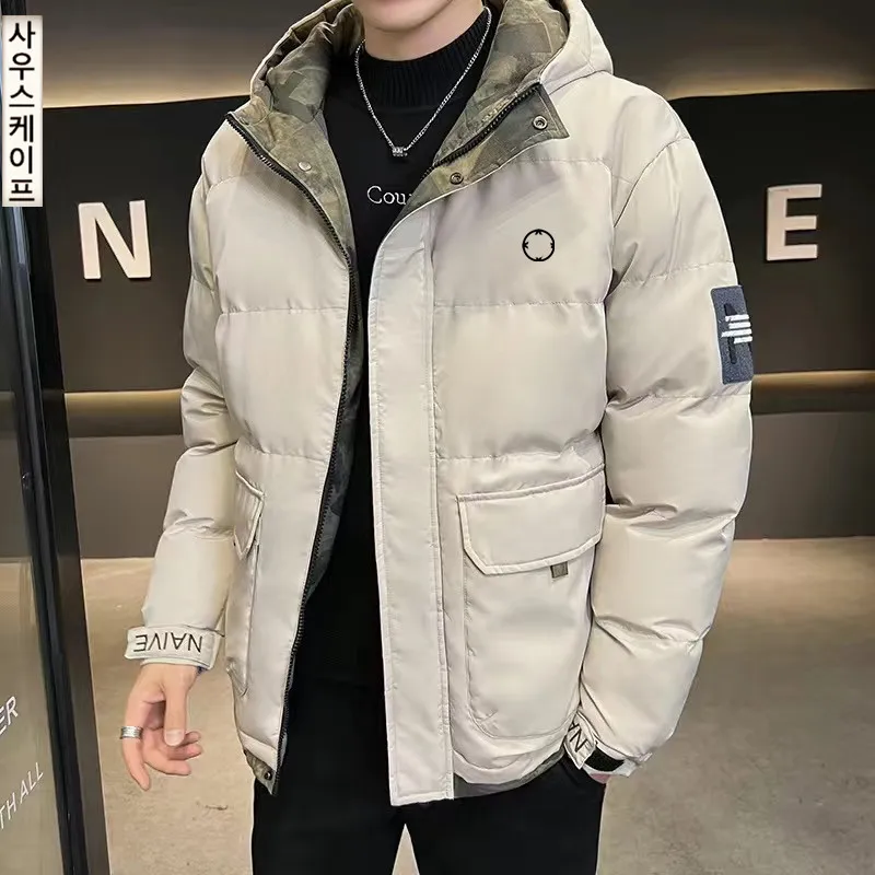 

Корейский стиль, Лидер продаж, Мужская одежда для гольфа Chaopai, зима 2023, модная повседневная утепленная куртка для гольфа с капюшоном, Мужская одежда для гольфа