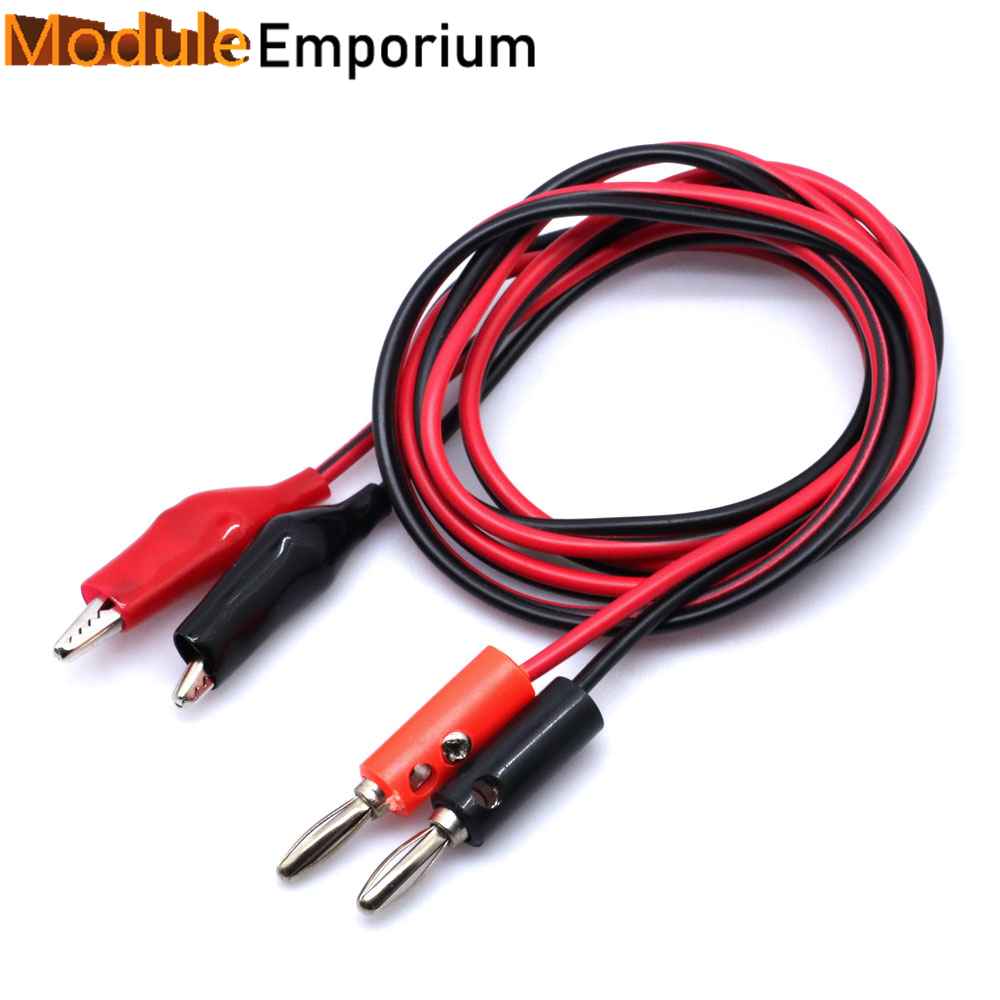 1M Wire 5A AV Banana Plug Crocodile Clamps Alligator Clip Cable Lead Connector Dual Tester Probe for Multimeter Measure Tool