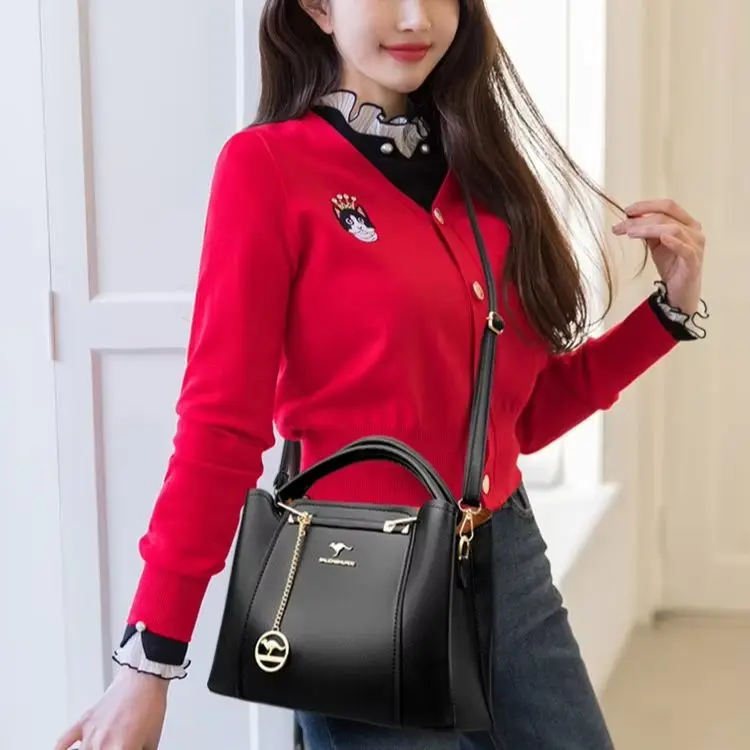 2026 Luxury Women Designer 3 Layers Shoulder Crossbody Sac Ladies Large Capacity Leather Handbags Shopper Brand Messenger Totes 2