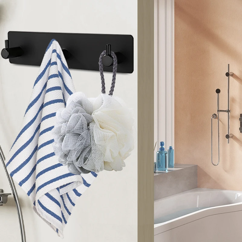 Stainless Steel Self-Adhesive Hooks Towel Holder Coat Hooks Strong Hardware Hanging Hook Metal Sticky Bathroom Accessories towel hooks towel holder bathroom hooks bathroom hardware set