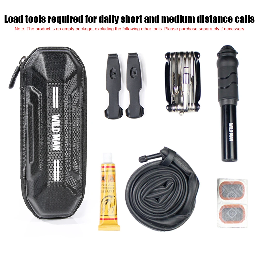 WILD MAN Water Bottle Bracket Storage Bag Shock Absorption Bike Kettle Rack Hard Shell Tools Package Easy Installation