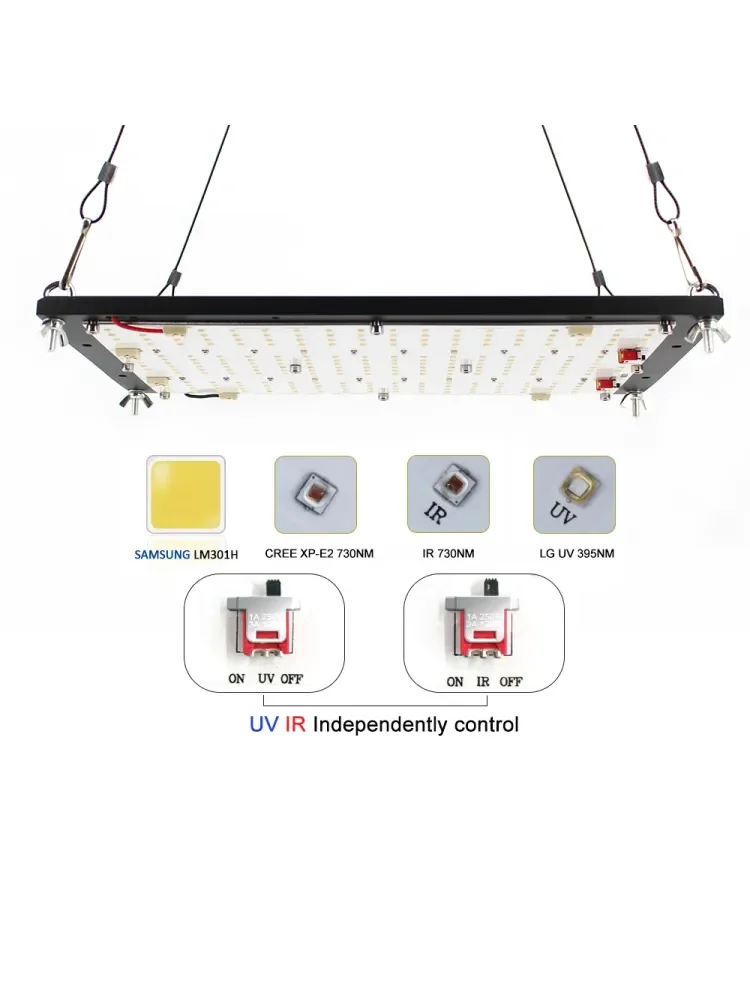 2024 Latest 120W 240W 320W 480W Dimmable LED Grow Light  Quantum Tech V4/V5 Board Samsung LM301H Swithch Turn on/off UV IR