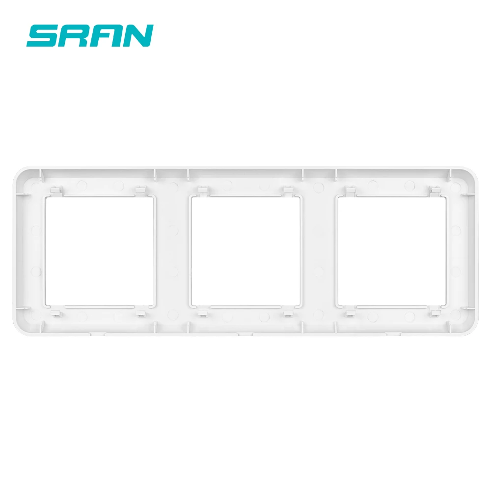 SRAN Blank panel without mounting iron plate white pc flame retardant material panel 224*82mm for F series sockets and switches