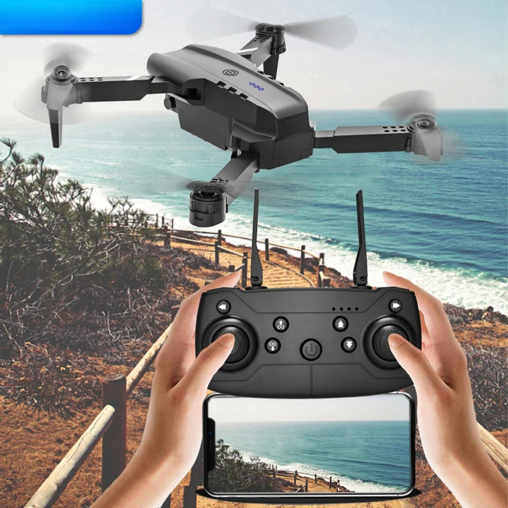 Vue aérienne depuis le Drone Selfie de Poche avec Caméra HD 480P, paysage de plage au coucher du soleil