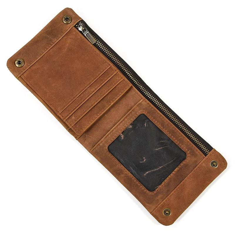 Vintage Crazy Horse Leather Wallet Retro Short Style Classic Two-fold Wallet Casual Coin Purse