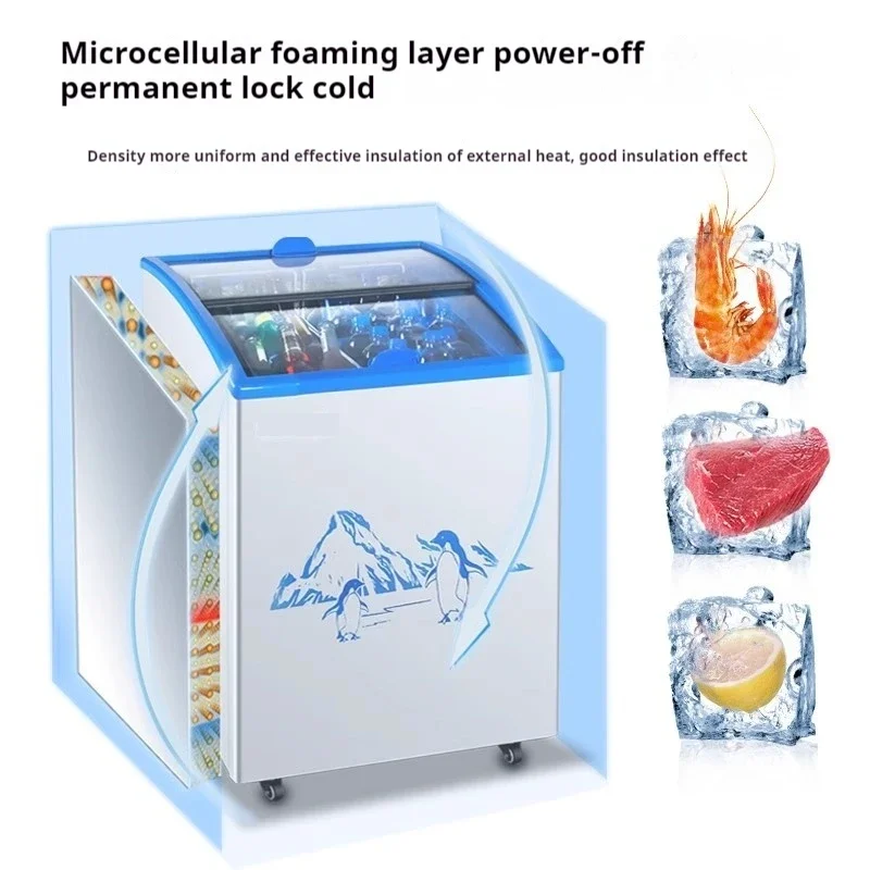 SD/SC-129L Commercial Freezer Household Small Ice Cream Cabinet Kitchen Refrigerator Freezer.