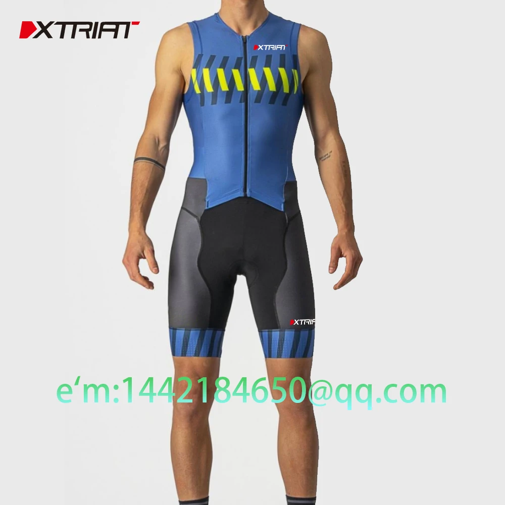 XTRIAT-Triathlon Running Jumpsuit Set for Men, Bicycle Cycling