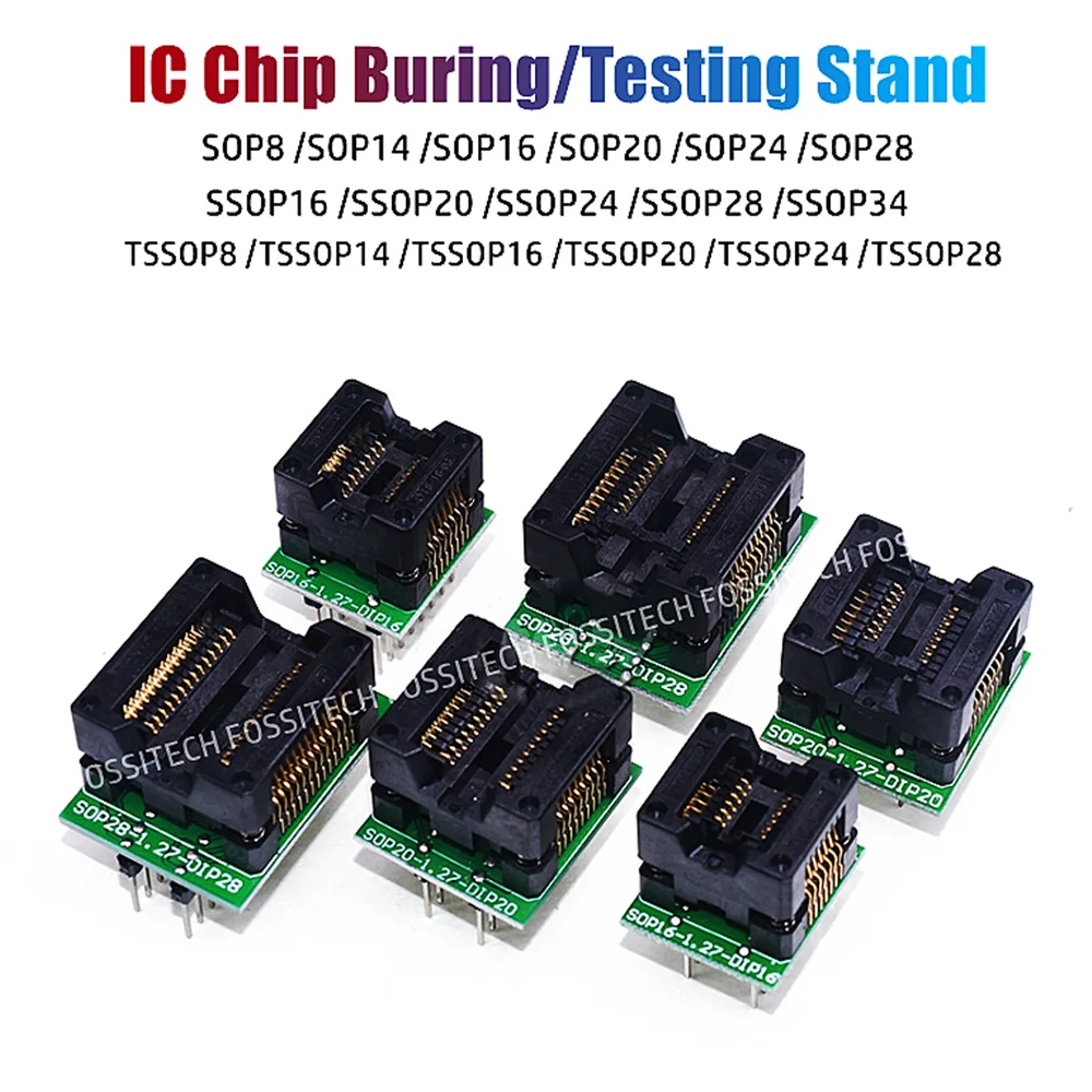 

SOP8 SOP16 SOP18 SOP20 SOP28 IC Chip Testing Stand Integrated Circuit Chip Burner DIP Chip Conversion Programming Buring Stand