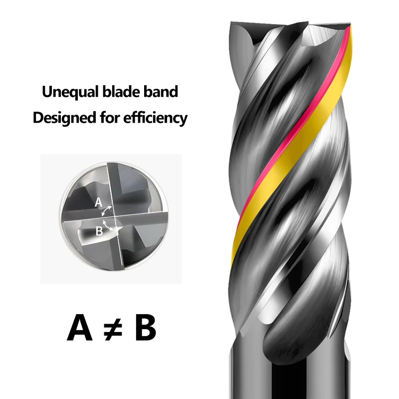 Carbide Drill Bits HRC72 Tungsten Steel Carbide End Mills 3 4 6 8 10 12 20 CNC Tools Milling Cutter for Stainless Steel 4 Flute Router Bits