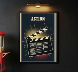 Vintage Cinema Canvas Art Set - Popcorn Photography Movie Lover Home Decor Gift - 40X60cm Unframed (2)
