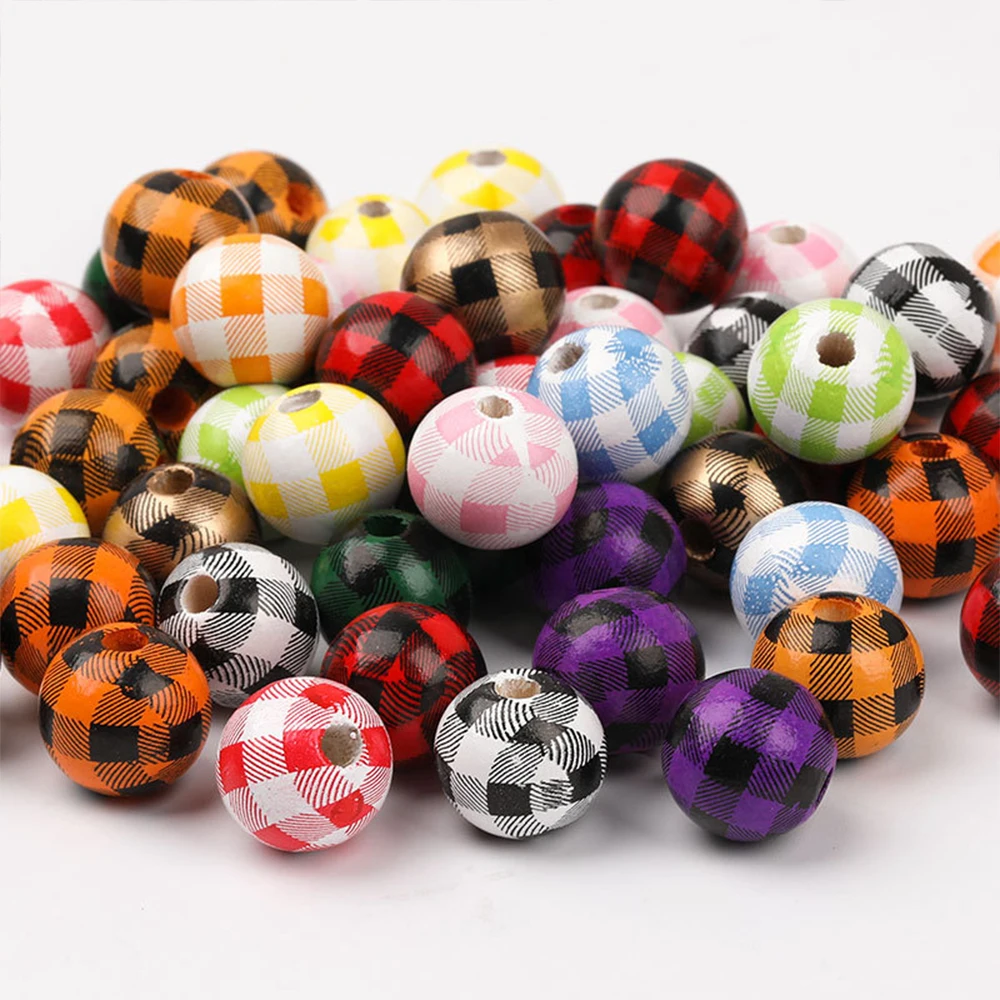 50pcs 16mm Natural Wood Beadsmulti Colour Round Ball Spacer Beads for DIY Jewelry Making Bracelet Wholesale Accessories |