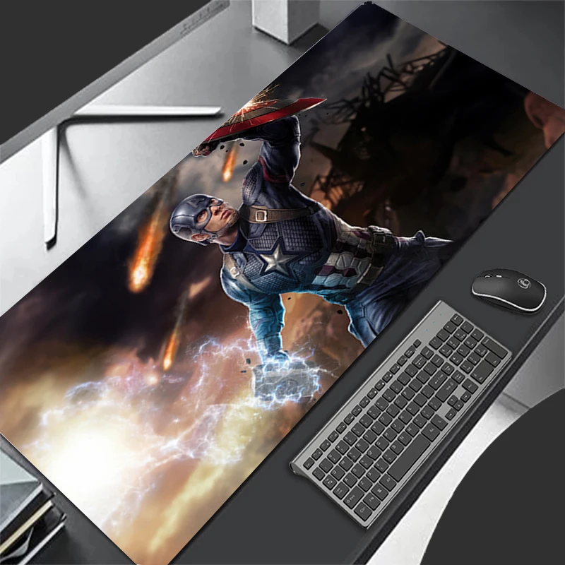 Gaming Mouse Pad Large Gamer XXL Keyboard Desk Captain America Mouse Mat Carpet Rubber Tapis Souris Gaming Notbook Pc Mousepad 6