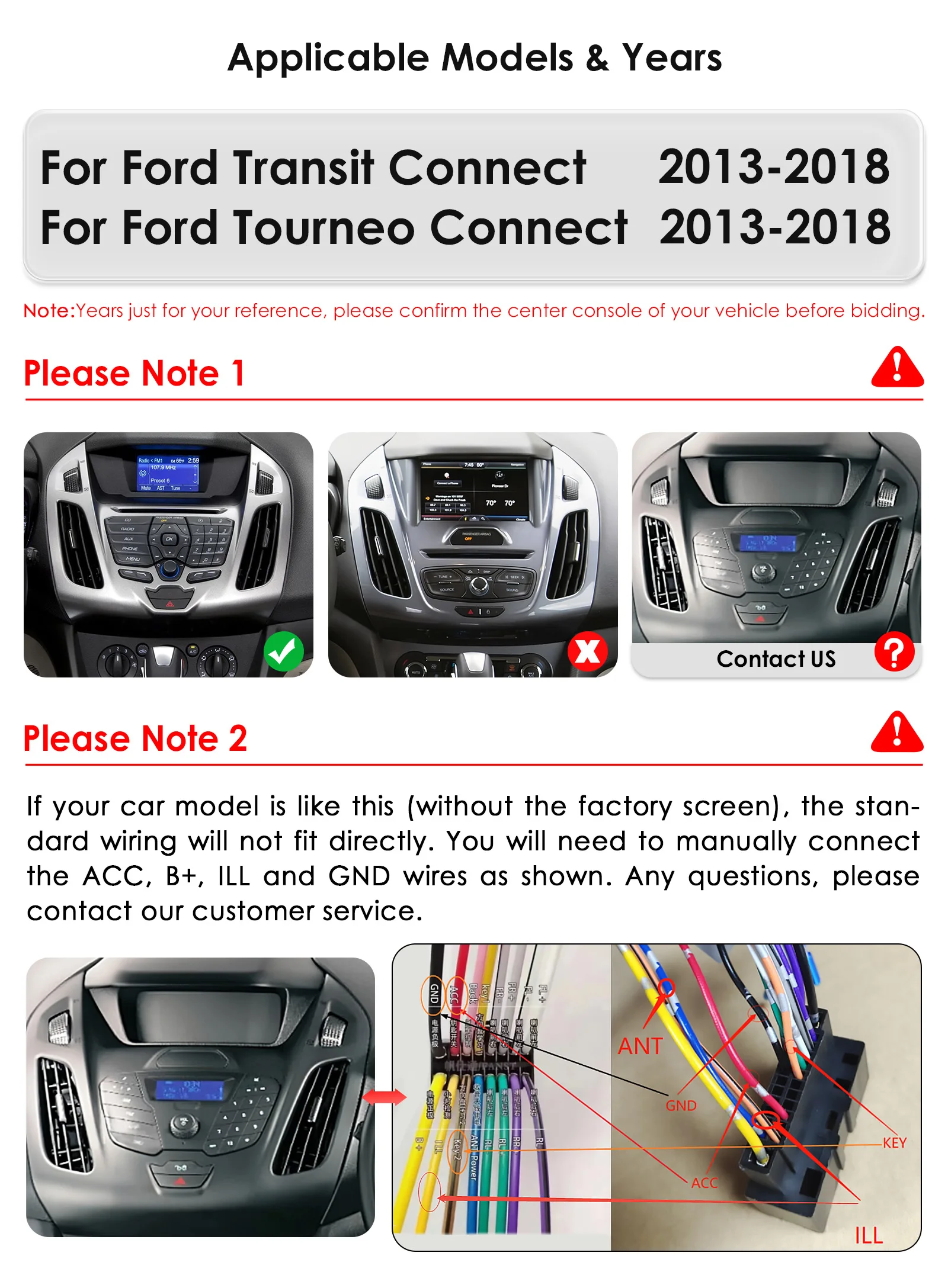 Hizpo Autoradio für Ford Transit Connect 2013–2018 Tourneo Connect Carplay 4G AI Systems Multimedia Video Player GPS Autoradio – Detail 6
