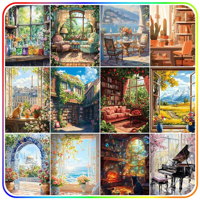 SDOYUNO-Peinture Diamant 5D pour Décoration de Paysage d'Nik, Kit d'invitation, Accessoires DIY, Points de Croix 1