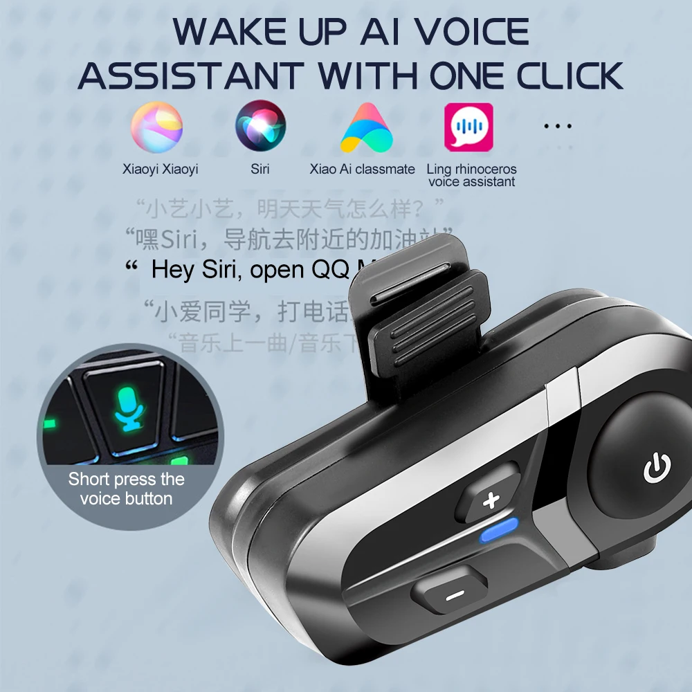 Motocicleta Capacete Headset, Bluetooth 5.3, fone de ouvido estéreo sem fio, anti-interferência, fones de ouvido à prova d\'água, Handsfree Call Kit,