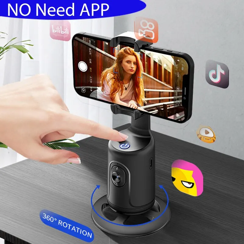 P01 Auto Tracking Shooting Gimbal AI Camera Recognition Body Face Track 360 Rotation Intelligent Follow Live Shoot Phone Stand images - 6