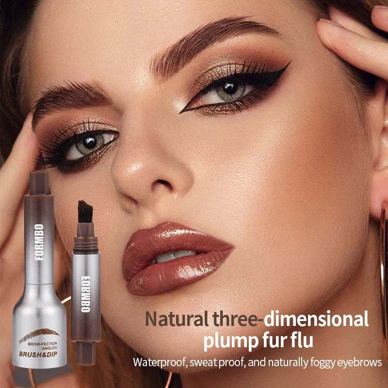 3d Dye Eyebrow Pencil Hairline Anti-smudge Waterproof Long Lasting Black Brown Large Brush Natural Wild Eyebrow Enhancers Cream 2