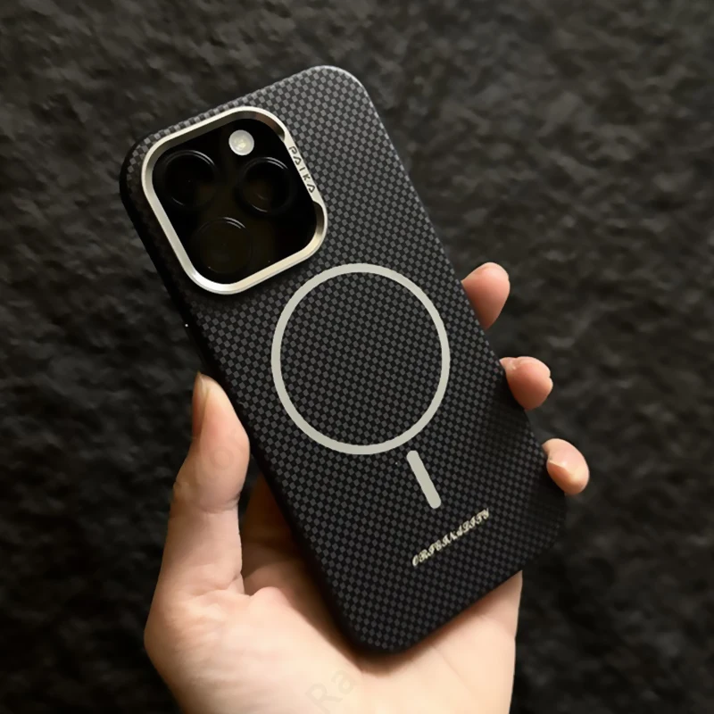 Luxury Magnetic Wireless Charging Carbon Fiber Phone Case Cover