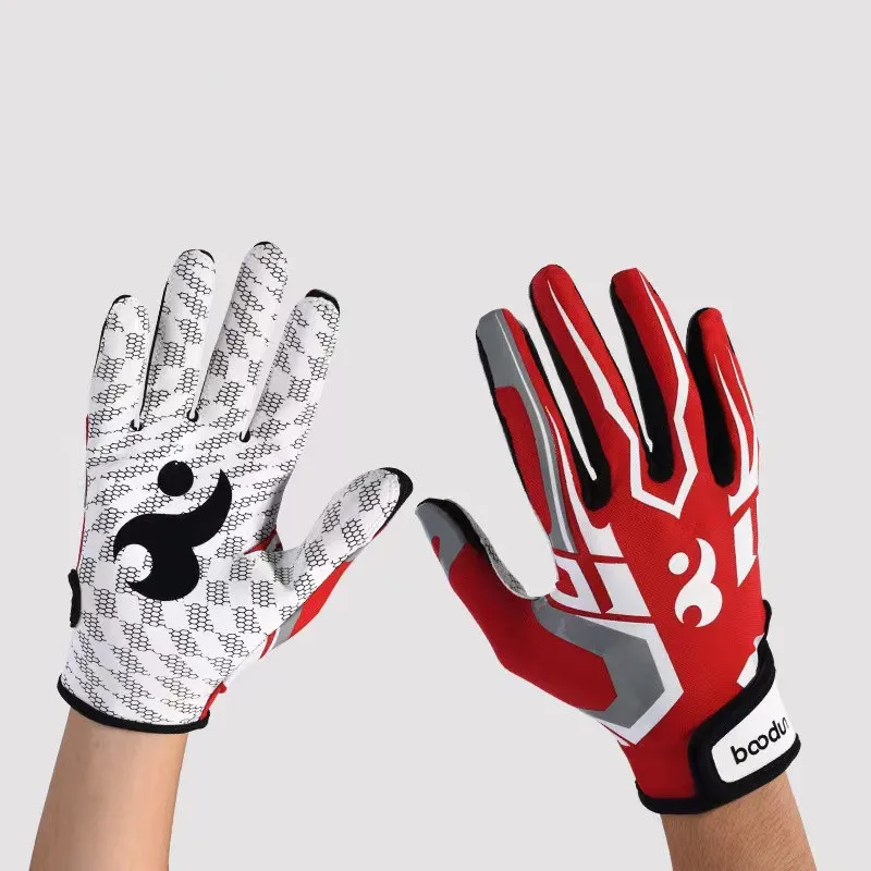 1Pair Rugby Gloves Full Finger Anti Slip Gel Baseball American Football Gloves Outdoor Sport for Men Women Fitness gloves