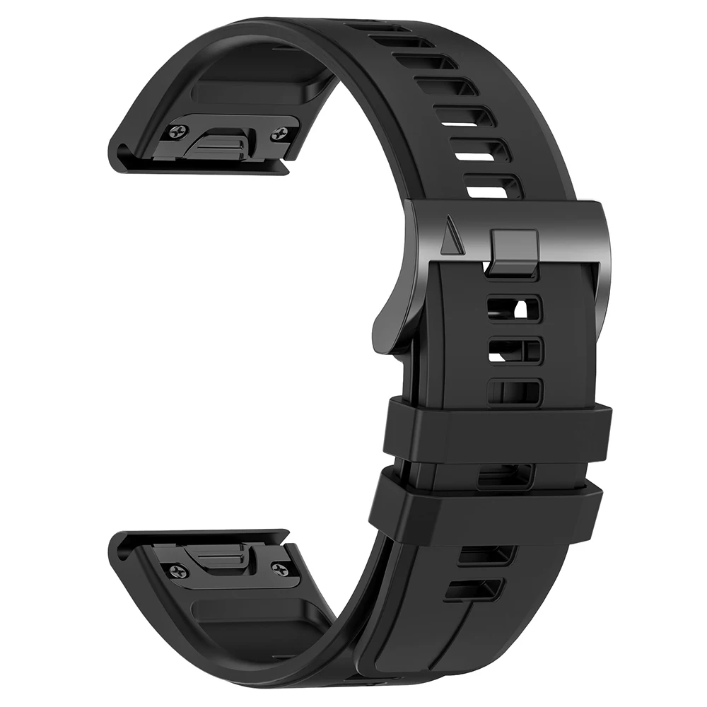 Enhanced Silicone Watch Strap - QuickFit 26/22mm Adjustable Band in Sleek Design