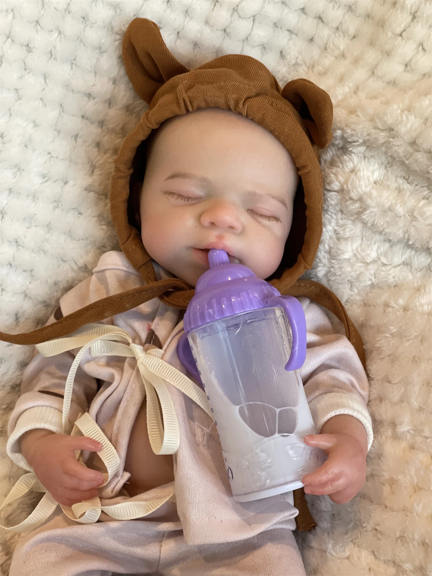 33cm puede abrir la boca Pascale silicona sólida bebé Reborn niña