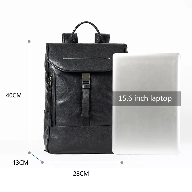 High Capacity Feature Backpack Businessmen 15.6 Laptop School Bag Casual Travel Mens Genuine Leather Travel Bags For Men Mochila
