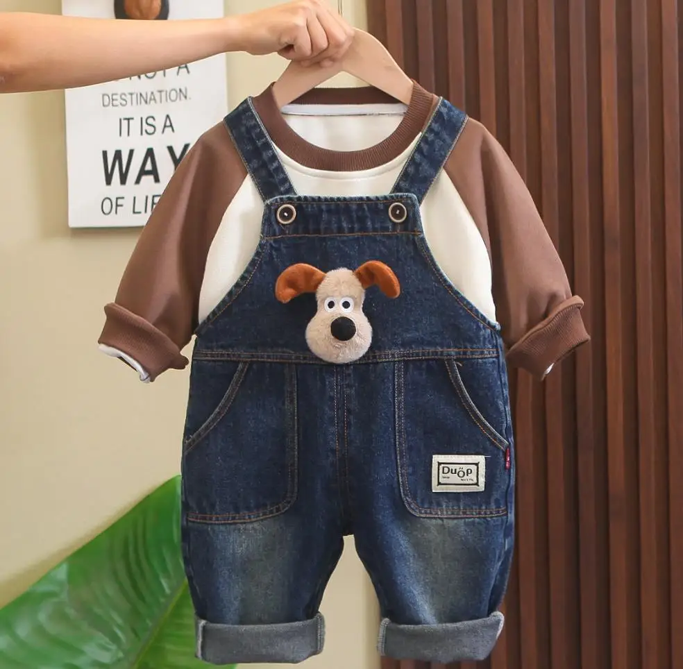 

Джинсовый костюм для мальчиков 1-2 лет, с длинным рукавом
