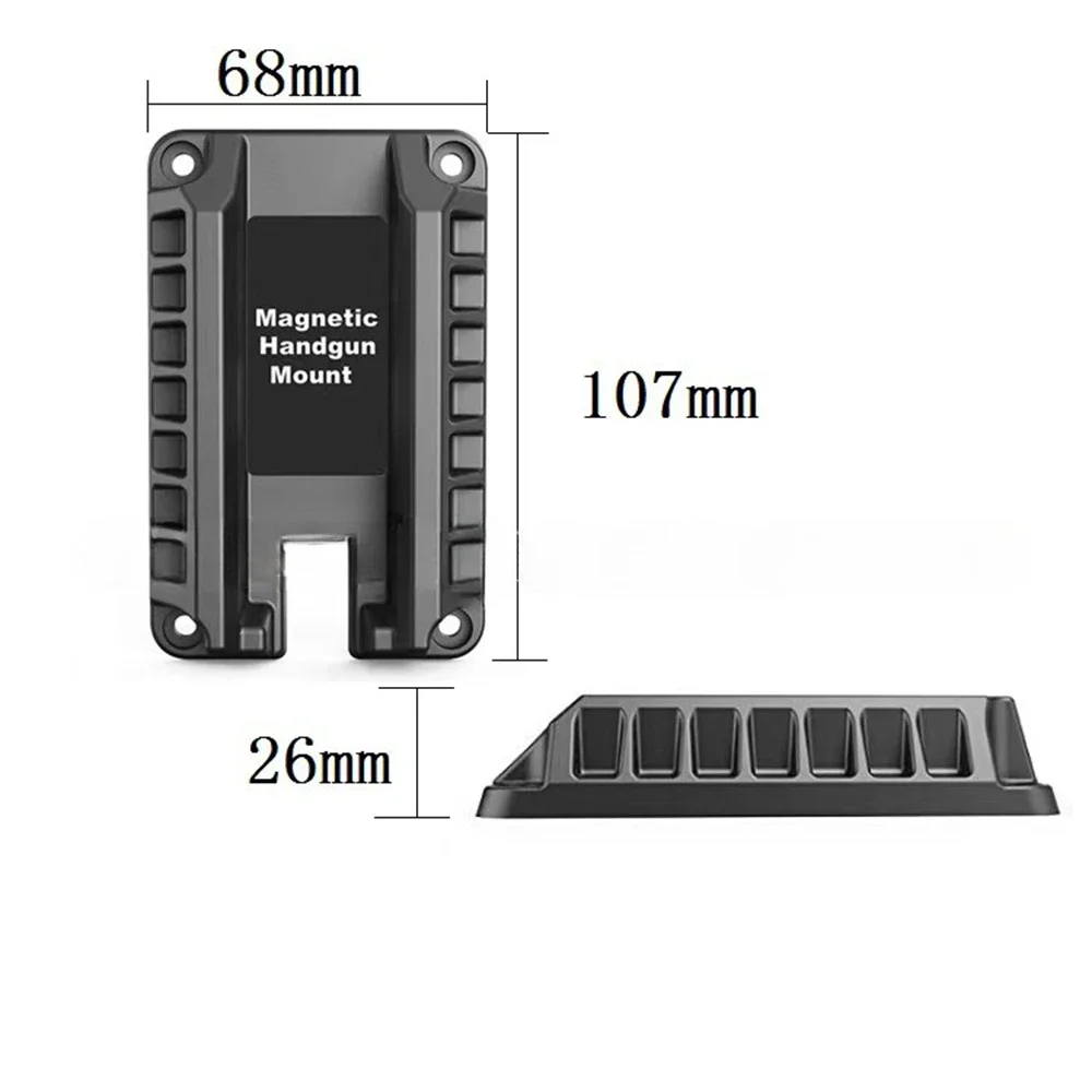 Magnetic Concealed Quick Draw Loaded Mount Pistol Holder 43LBS Pistol Magnet Mount Fits Flat Top Handguns Hunting pistol magnet mount