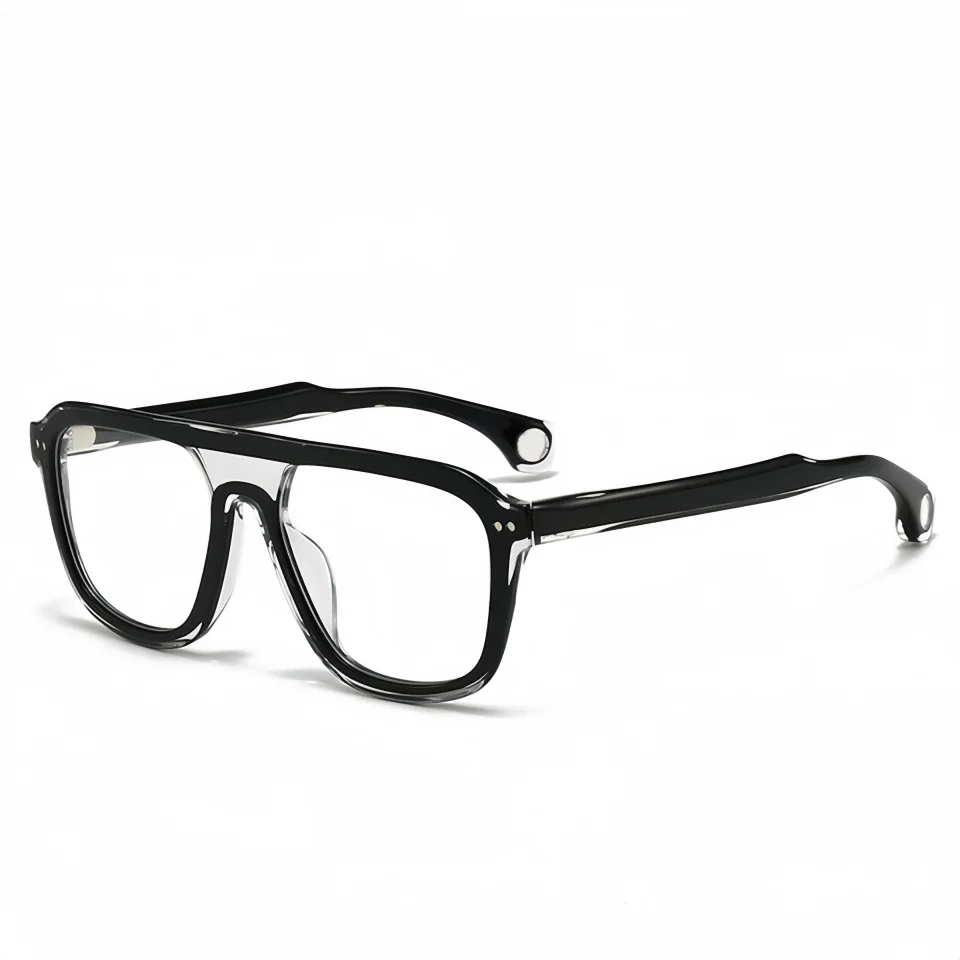 2026 New Crossbeam Design Men's Pilot Glasses Leisure Travel Anti Blue Light Optical Prescription Women's Acetate Eyeglass frame